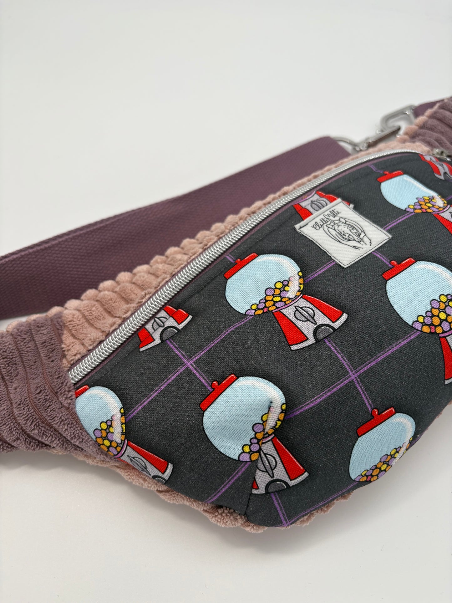 Crossbodybag/ Hipbag II- Farbmix - Kuschelcord- Kaugummi