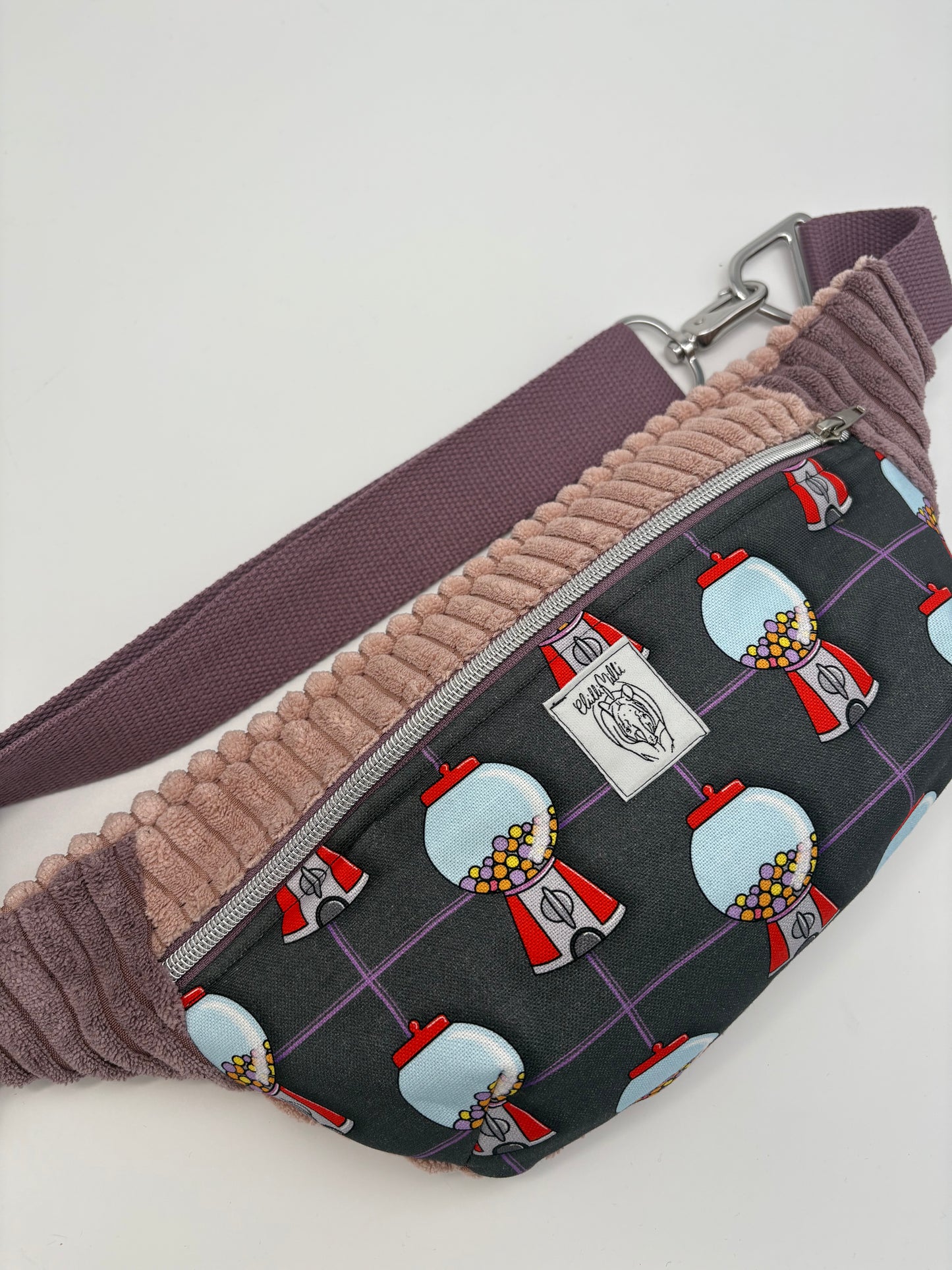 Crossbodybag/ Hipbag II- Farbmix - Kuschelcord- Kaugummi