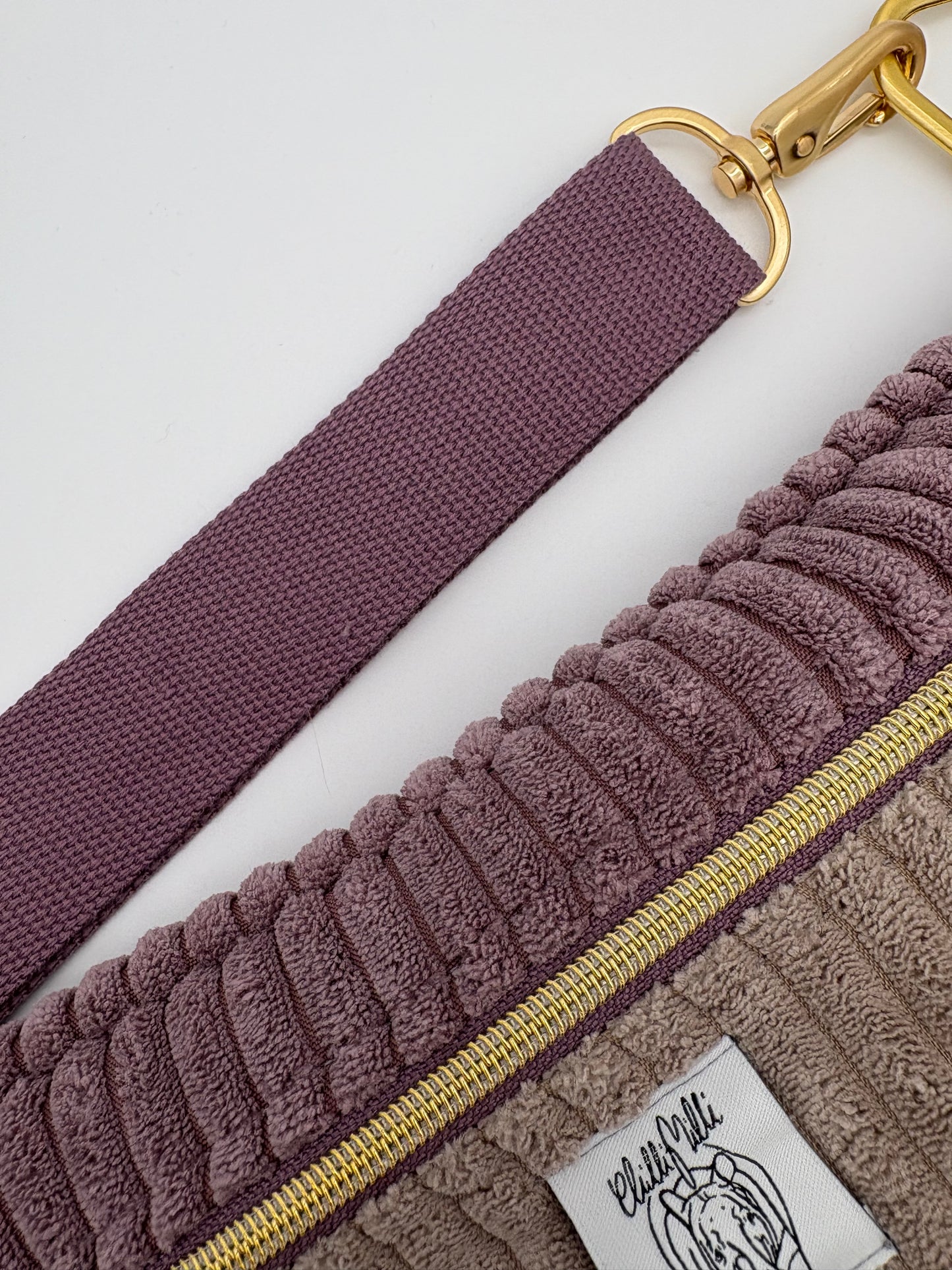Crossbodybag/ Hipbag- Farbmix - Kuschelcord Flieder III