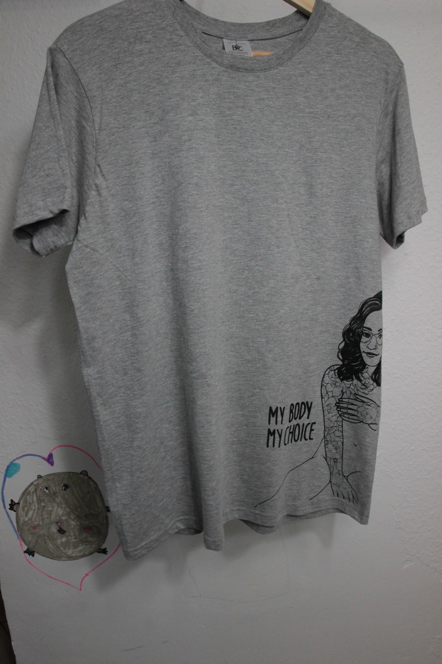 Shirt my Body my choice grau