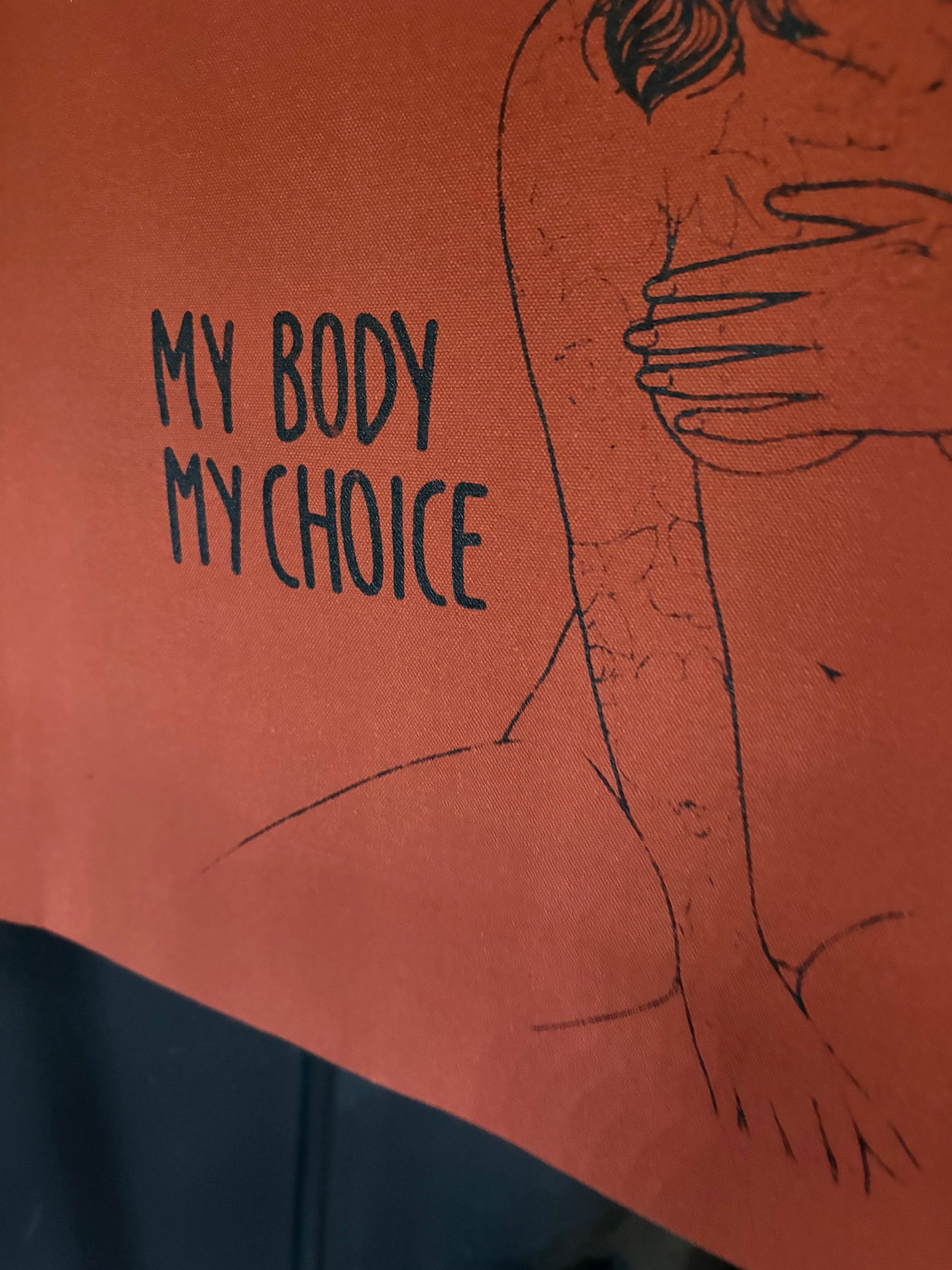 Beutel - MY BODY MY CHOICE - Rotbraun