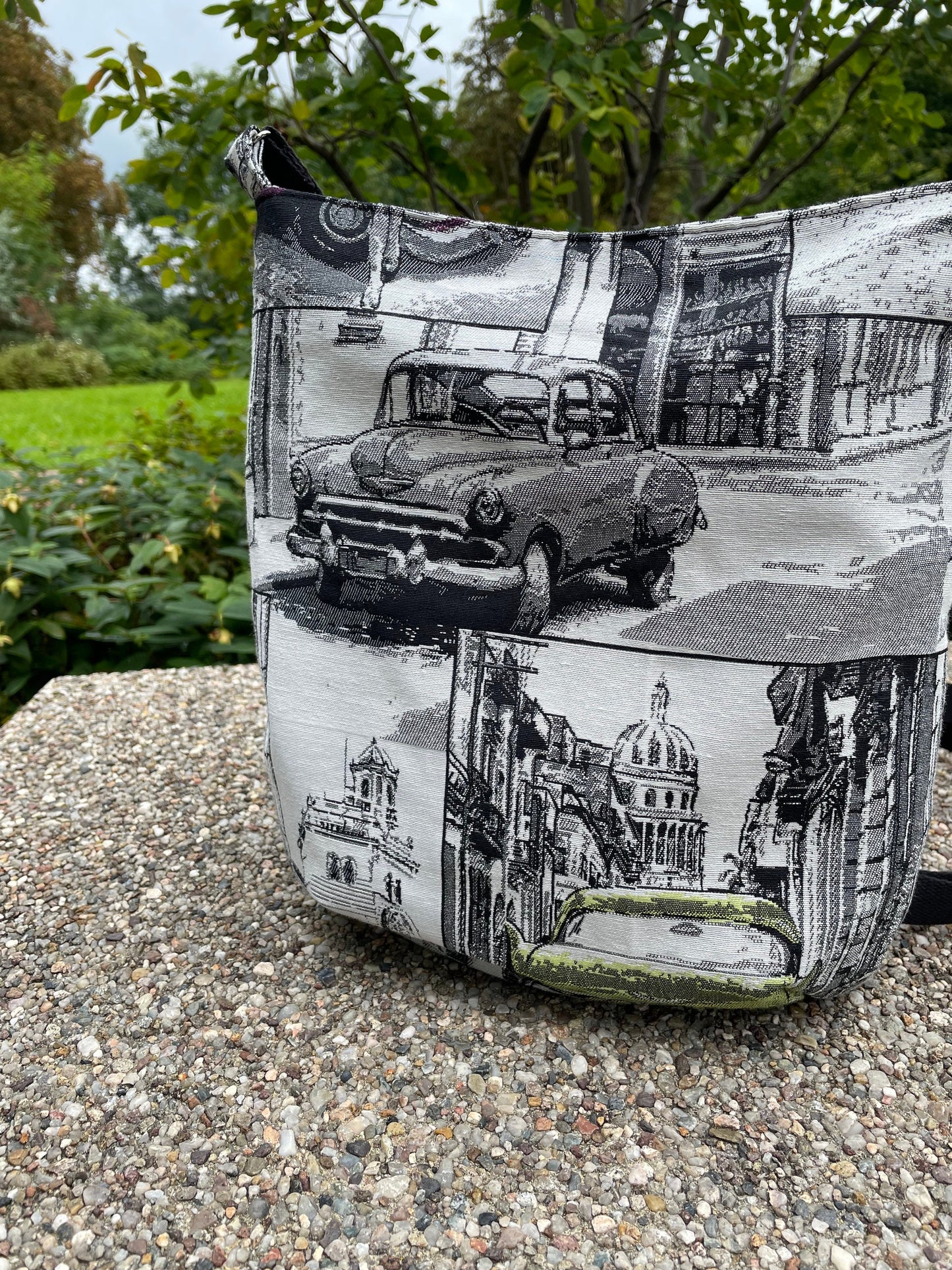 Umhängetasche, beuteltasche, oldtimer, Frau, black and grey, sjel