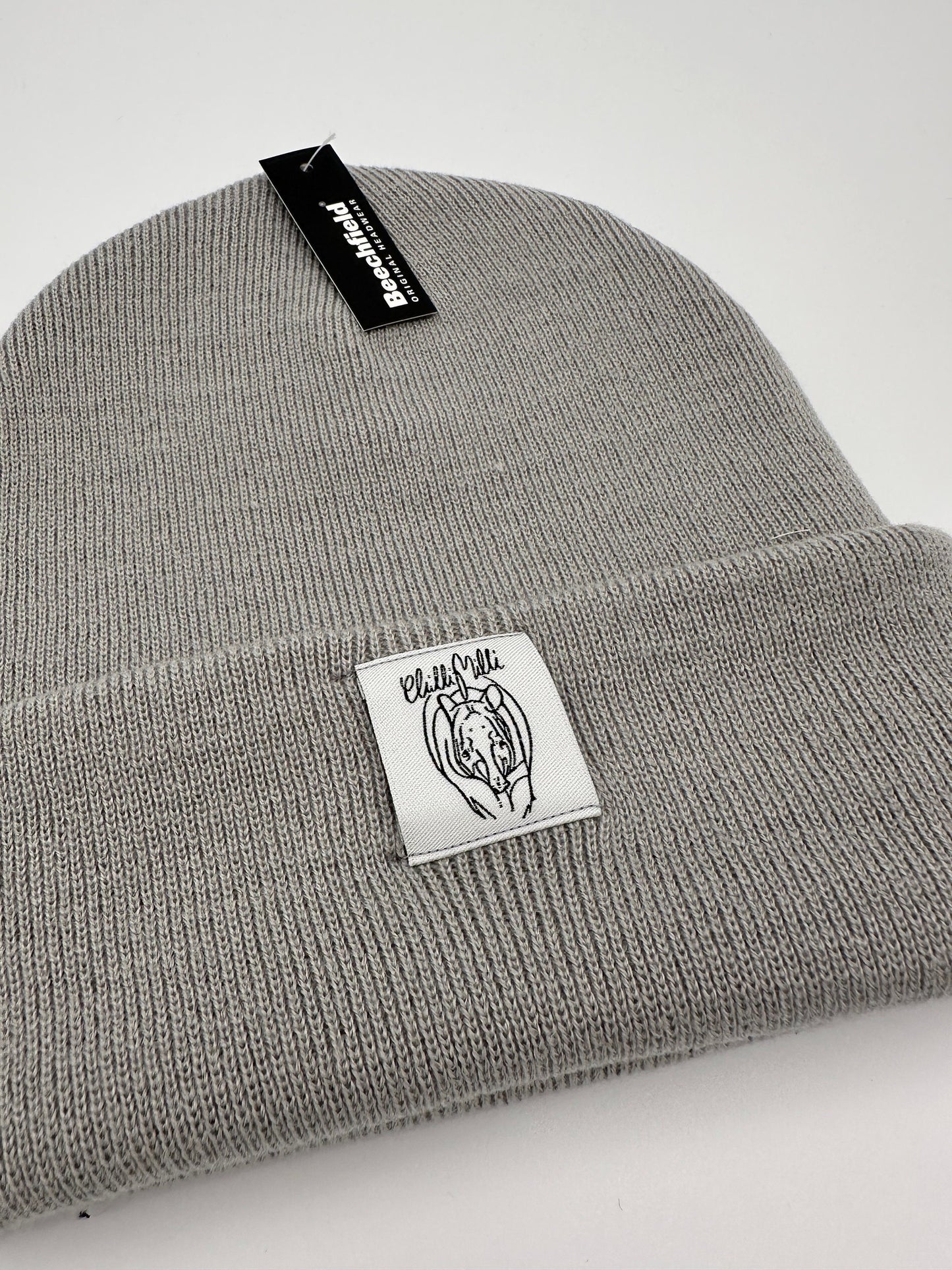 Mütze Beanie- hellgrau
