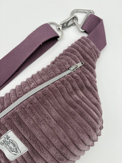 Crossbodybag/ Hipbag- Flieder Kuschelcord
