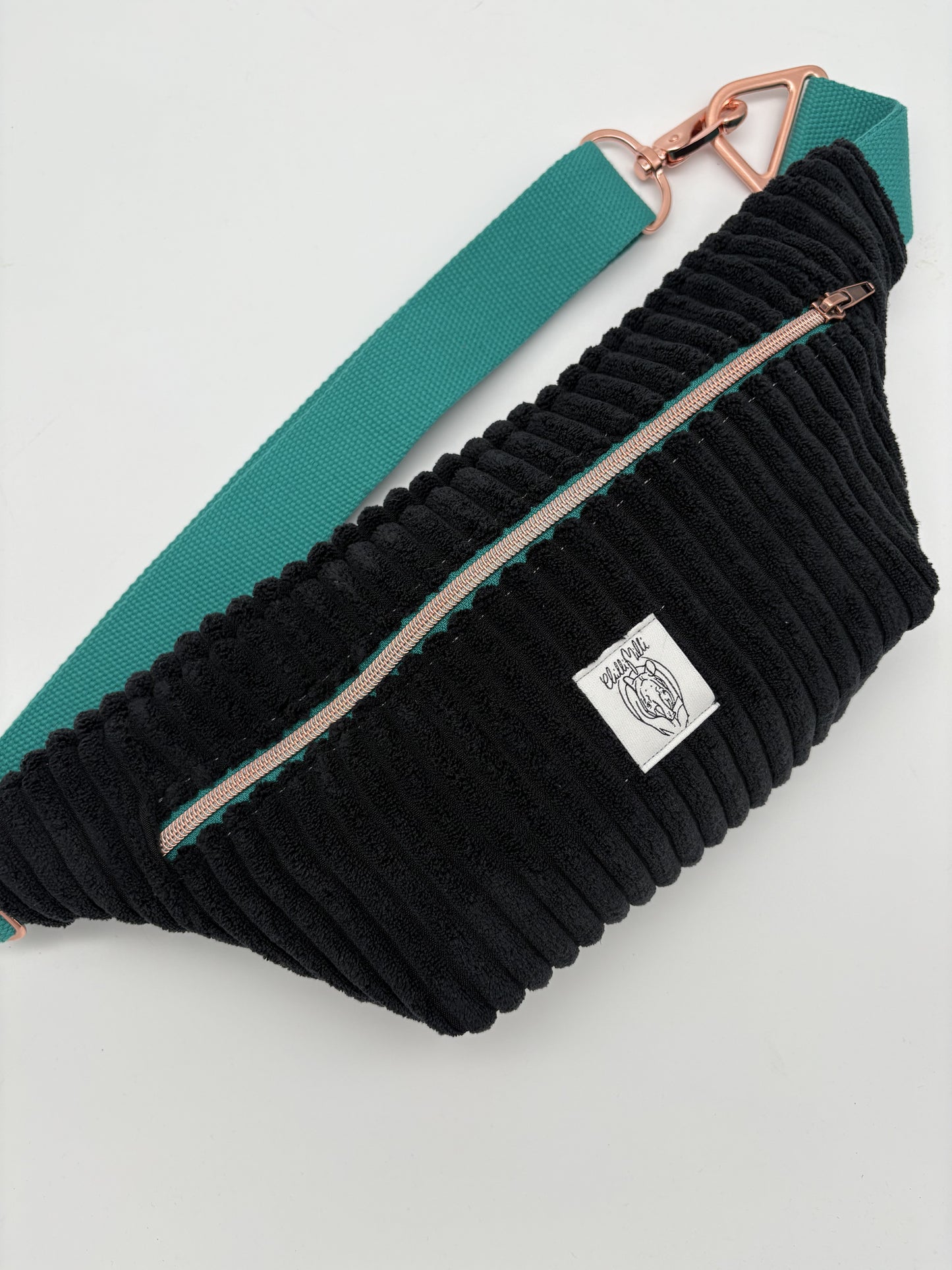 Crossbodybag/ Hipbag- Schwarz Kuschelcord