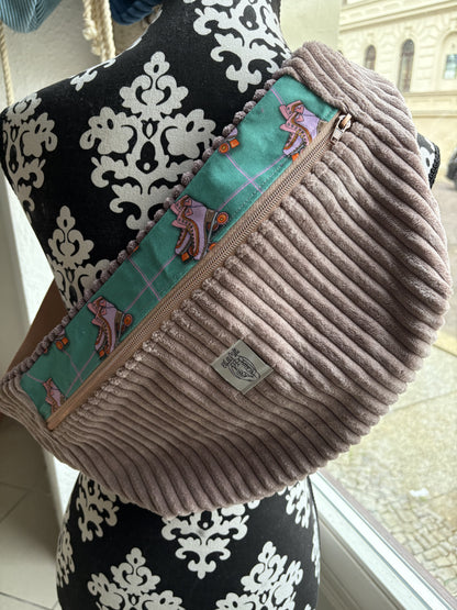 Crossbodybag- Farbmix Rosa Rollschuhe