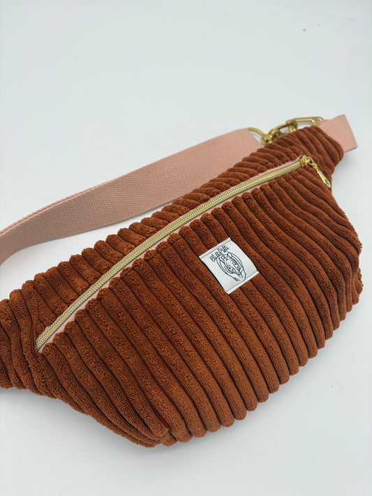 Crossbodybag/ Hipbag- Kaffee rosa gold