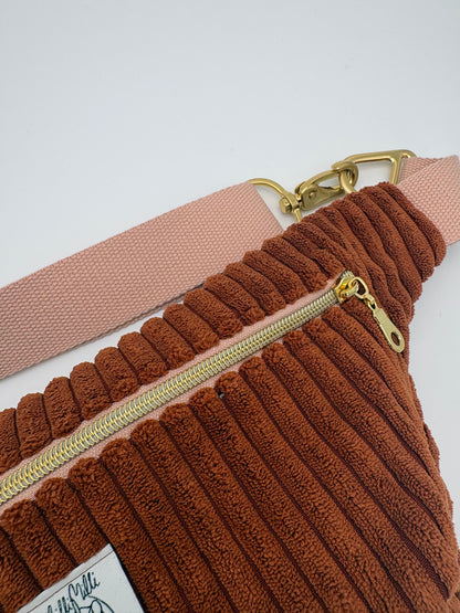 Crossbodybag/ Hipbag- Kaffee rosa gold