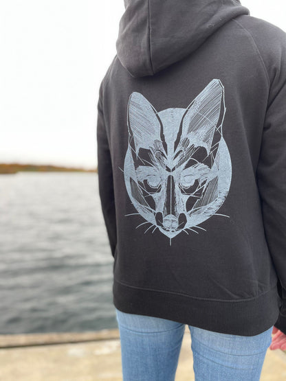 Fairtrade Hoodie Fuchs unisex, geografisch, schwarz, neutral