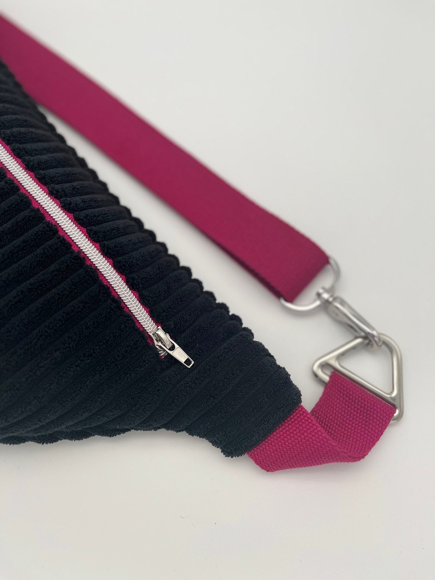 Crossbodybag/ Hipbag- , Schwarz, Kuschelcord
