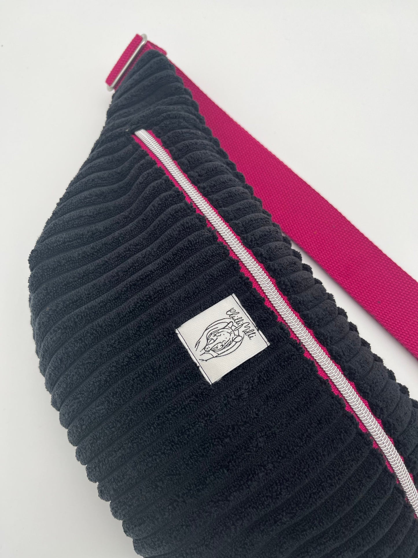 Crossbodybag/ Hipbag- , Schwarz, Kuschelcord