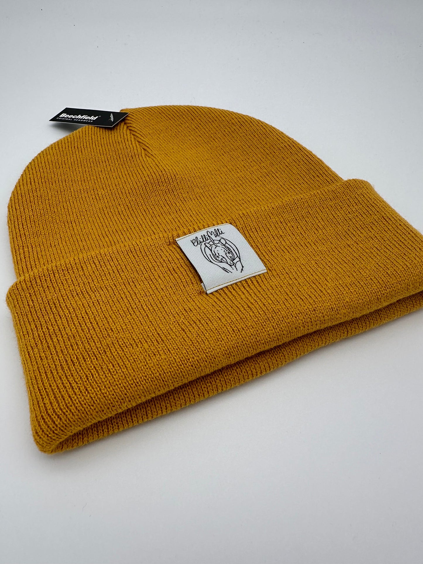 Mütze Beanie- Senfgelb