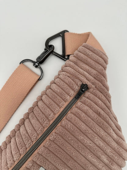 Crossbodybag/ Hipbag- rosa Kuschelcord