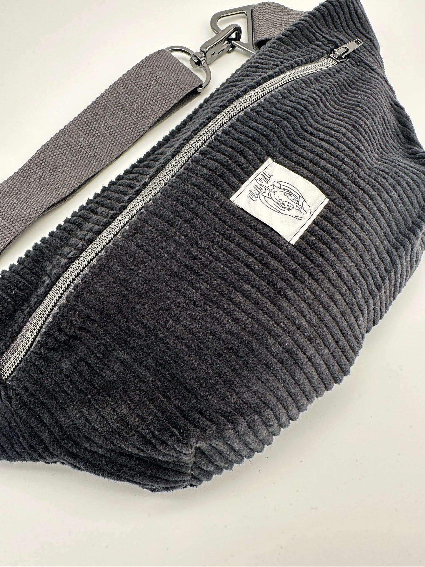 Crossbodybag/ Hipbag- schwarz grau Cord