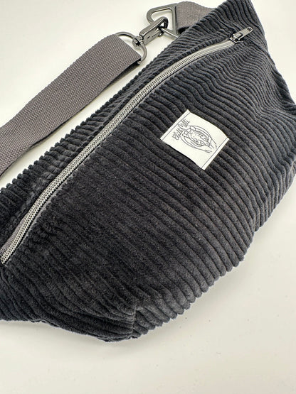 Crossbodybag/ Hipbag- schwarz grau Cord