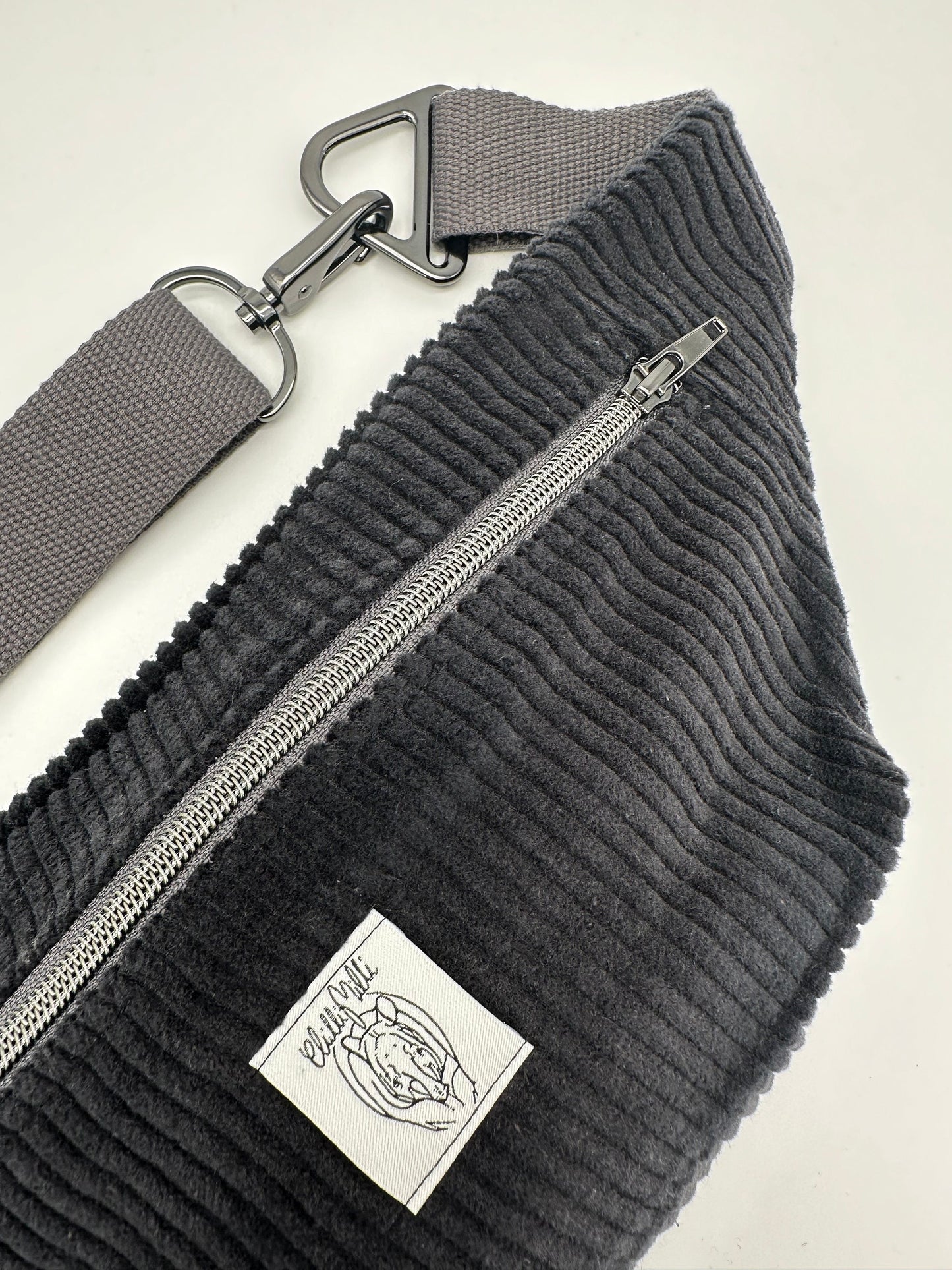 Crossbodybag/ Hipbag- schwarz grau Cord