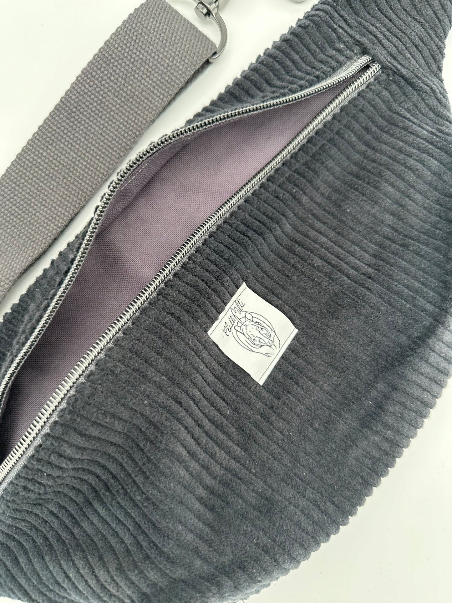 Crossbodybag/ Hipbag- schwarz grau Cord
