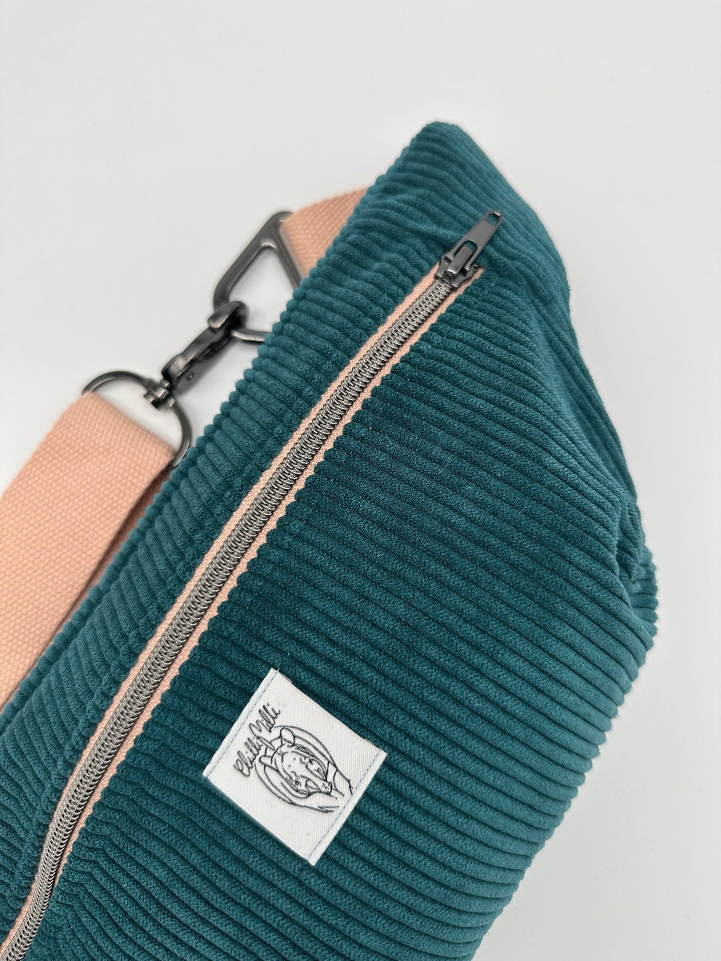 Crossbodybag/ Hipbag- Petrol, Rosa, Cord