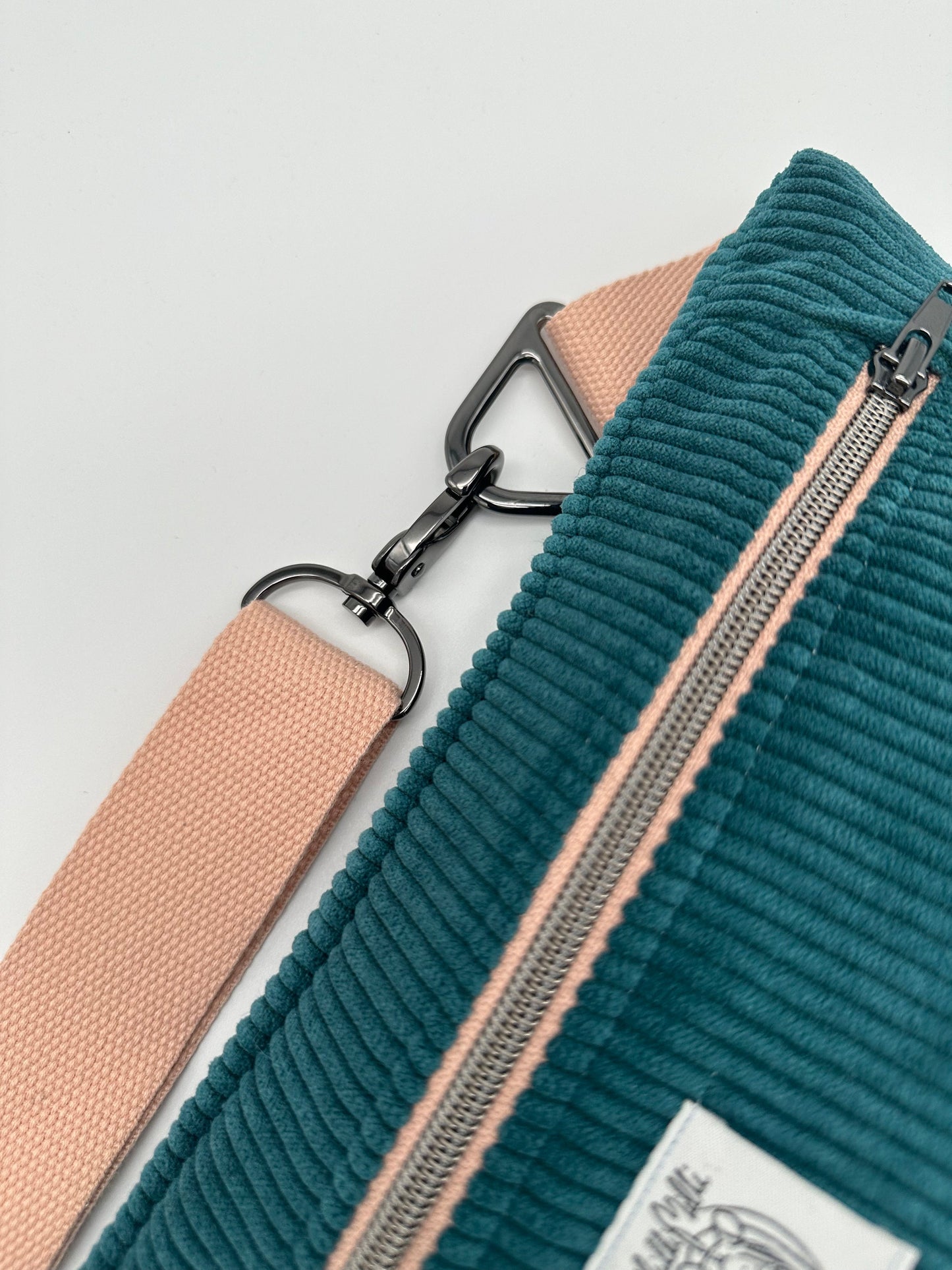 Crossbodybag/ Hipbag- Petrol, Rosa, Cord